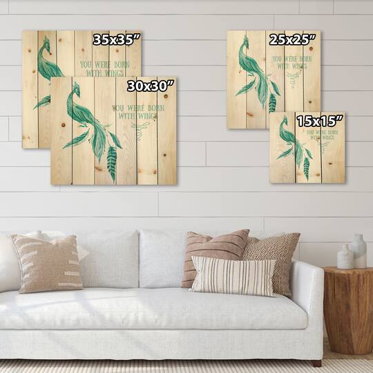 Designart - Mystic Mint Bird You Were Born With Wings